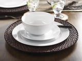 New in box! Safdie & Co. Dinnerset 12PC Plain White Round Rim Aspen