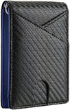 New SDFGH Man Money Clip Carbon Fiber Wallet Genuine Leather Wallet Business Credit Card ID Holders Mini Wallets for Men
