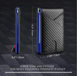 New SDFGH Man Money Clip Carbon Fiber Wallet Genuine Leather Wallet Business Credit Card ID Holders Mini Wallets for Men