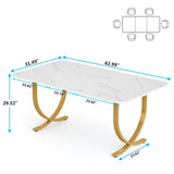NEW FULLY ASSEMBLED Retails $309, Wayfair Julianah Faux Marble Metal Base Dining Table, Will Remove Legs For Easy Transport