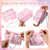 NEW Kolldenn 50 Pcs Breast Cancer Awareness Gift Bags with Handle 5 Styles Pink Ribbon Cancers Fighter Gifts Bags for Women Breast Cancer Awareness Party Supplies, 5.51 x 2.36 x 4.72 Inches