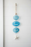 New Sea Glass Hanging Beach Decor, Sun, Sea, Sand