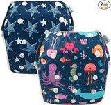 New 2 PACK Babygoal Baby Reusable Swim Diapers,Washable and Adjustable Snaps Grow with your child for Babies 0-3 Years, Great for Swim Lessons, Pool or Beach! Seahorse/stars! Retails $19+