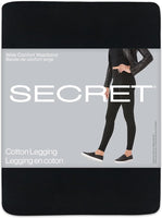 New SECRET® Leggings Everyday Cotton Leggings for Women, High Waist Tummy Control & Wide Comfort Waistband, for Everyday Wear Black Sz S! Retails $32+