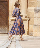 NEW Retails $98, Chic Floral Print Collared Midi Dress, Sz S