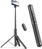 New Sensyne 60" Phone Tripod & Selfie Stick, Lightweight All in One Phone Tripod Integrated with Wireless Remote Compatible with All Cell Phones for Selfie/Video Recording/Photo/Live Stream/Vlog（Black）