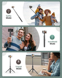 New Sensyne 60" Phone Tripod & Selfie Stick, Lightweight All in One Phone Tripod Integrated with Wireless Remote Compatible with All Cell Phones for Selfie/Video Recording/Photo/Live Stream/Vlog（Black）