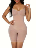 New Shaping Bodysuit with Abdomen Control, Butt Lift, High-Waisted Panties, Chest Support and Shoulder Straps Light Beige, Sz L