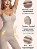 New Shaping Bodysuit with Abdomen Control, Butt Lift, High-Waisted Panties, Chest Support and Shoulder Straps Light Beige, Sz L