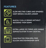 New Sharper Image Ice Molds Cube and Sphere 2-Piece Ice Cube Mold Combo Pack