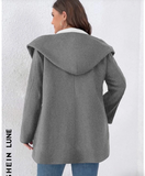 New SHEIN LUNE Plus Zip Up Split Hem Hooded Coat in Grey, Sz 4X!