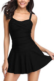New with tags! SHEKINI Women's Sexy Deep V Cutout One Piece Swimsuit Ruched Tummy Control Swimdress Black, Sz M! Retails $65+