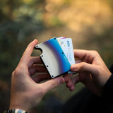 New Shield Wallet Burned Titanium Half the size of a regular wallet Holds up to 15 cards & 20 notes Wireless theft protection