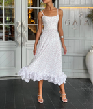 NEW Retails $120 ERTYM Sleeveless Floral Flounce Bustier Midi Dress Sz S
