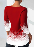 NEW Retails $70 Rosewe Christmas Print Cut Out Red T Shirt Sz L