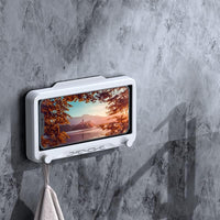 New Shower Phone Holder Waterproof Shower Shower Phone Holder Bathtub Phone Holder Anti Fog Shower Phone Holder Shower Phone Shower Phone Case Bathroom Wall Mount 360 Rotate. (White)
