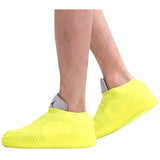 New Waterproof Silicone Shoe Covers | Reusable Not-Slip Rain Shoe Covers | Shoe Protectors Overshoes | Rain Galoshes for Kids, Men and Women, YELLOW