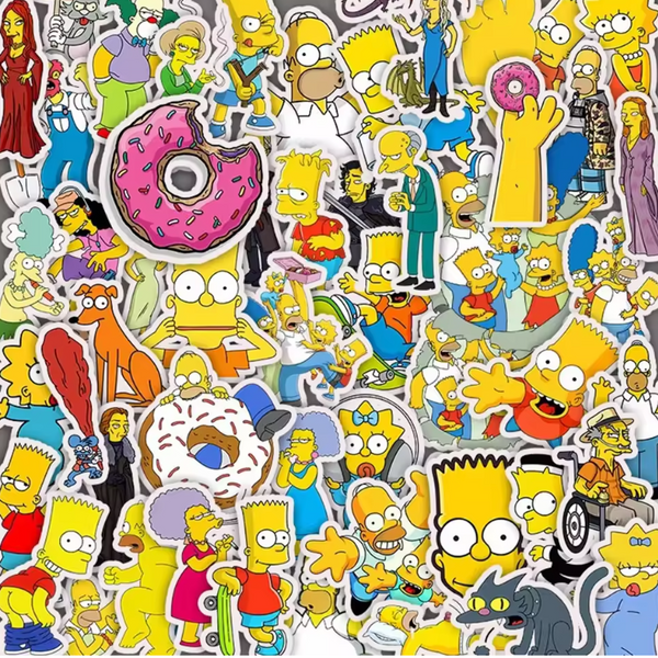 New The Simpsons Cartoon Stickers Graffiti DIY Skateboard Laptop Luggage Motorcycle Bike PVC Waterproof Sticker Decals, 50 Piece