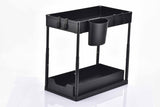 Ours is white NOT Black! Under Sink Organizers and Storage - Adjustable Height Sliding 2-Tier Pull Out Drawer Rack Multi-Purpose Under Sink Shelf Organizer for Kitchen Bathroom Under Counter Cabinet Storage