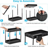 Ours is white NOT Black! Under Sink Organizers and Storage - Adjustable Height Sliding 2-Tier Pull Out Drawer Rack Multi-Purpose Under Sink Shelf Organizer for Kitchen Bathroom Under Counter Cabinet Storage