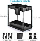 Ours is white NOT Black! Under Sink Organizers and Storage - Adjustable Height Sliding 2-Tier Pull Out Drawer Rack Multi-Purpose Under Sink Shelf Organizer for Kitchen Bathroom Under Counter Cabinet Storage