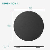 New Navaris 11 Inch Slate Plate - Food Contact Safe Black Stone - Cheese Platter Serving Charcuterie Board - Round Slate Tray Slab Plate Cheese Board