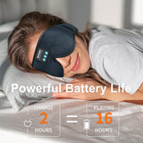 New Sleep Mask Bluetooth Headphones Wireless Earphones Bluetooth 5.3 Eye Mask for Sleeping with Ultra-Thin Speaker Microphones Meditation Travel Sleeping Eye Mask Music Eye Cover, Black