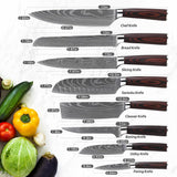 New Slok Kitchen Knife Set, 6 Pcs High Carbon Stainless Steel Chef Knife Set with Ergonomic Balance Handle & Sheath, Ultra Sharp Professional Japanese Knife Set for Cutting, Peeling & Slicing