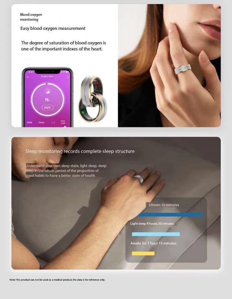Waterproof Smart Rings, Unisex! Track your health with this ring! All Sizes, 6 colours