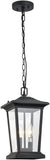 NEW Retails $297+, Smeike Large Outdoor Pendant Light, 2-Light Exterior Light Fixture for Porch Modern Outdoor Hanging Lantern Light in Matte Black Finish with Clear Glass