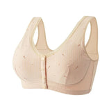 New Bras for Women - 2 Pack Snap Front Closure Bras Floral Print Lace Trim Bra Comfy Wirefree Sz 44 (XXL)