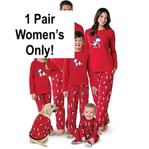 New Women's Snoopy Pajamas, Red sz Medium! 2 Piece