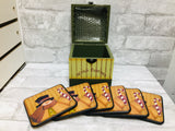 Brand new 6 Piece snowman coaster set!