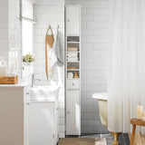 NEW Assembled, SoBuy White Bathroom Cabinet Bathroom Shelf Bathroom Tall Cabinet Cupboard Note: Has a few scuff spots from transport as shown in pics, could be touched up doesn't affect its use!