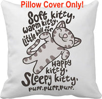 New UOOPOO Funny Cat Kitty Throw Pillow Case Soft Kitty Warm Kitty Pillow Cover 18 x 18 Inches Soft Cotton Canvas Home Decorative Cushion Cover for Sofa and Bed One Side Print