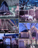 New btfarm 2 Pack Solar String Lights Outdoor Waterproof, Total 66FT 200 LED Solar Fairy Lights, 8 Lighting Modes for Patio Yard Tree Garden Wedding Decor, Cool White