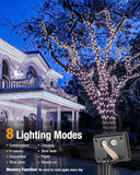 New btfarm 2 Pack Solar String Lights Outdoor Waterproof, Total 66FT 200 LED Solar Fairy Lights, 8 Lighting Modes for Patio Yard Tree Garden Wedding Decor, Cool White