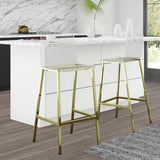 New Wayfair Somerton Stool (Set of 2) Acrylic seats, gold metal bases, 29" seat height! Retails $590+  Seats have some marks on seats from transport