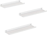 New SONGMICS Set of 3 Wall Shelves, Metal Floating Shelves, Wall-Mounted Shelving, White