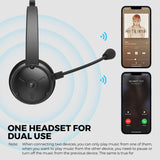 New Retail $60+ SoundPEATS A7 Pro Wireless Headset with Microphone V5.2, AI Noise Cancellation Bluetooth Headphones with Mute Mode, 40 hrs Office Headset for Call Center/Meeting/Truck Drivers/PC/Online Conference