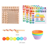 New in box! SOWUNO Clip Bead Game Wooden Creative Fun Focus Training Educational Number Sorting Toy Magnetic Fishing Game Peg Preschool Shape Smooth