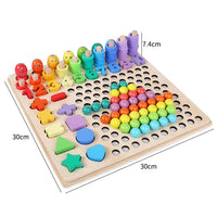 New in box! SOWUNO Clip Bead Game Wooden Creative Fun Focus Training Educational Number Sorting Toy Magnetic Fishing Game Peg Preschool Shape Smooth