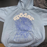 New Spider DUPE Worldwide Men's Blue Hoodie Sky Blue Sz M