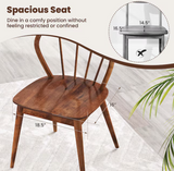NEW IN BOX Retails $431, Walnut Wood Windsor Dining Chairs, Set of 2 with Ergonomic High Spindle Back and Wide Seat for comfort, Walnut