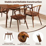 NEW IN BOX Retails $431, Walnut Wood Windsor Dining Chairs, Set of 2 with Ergonomic High Spindle Back and Wide Seat for comfort, Walnut