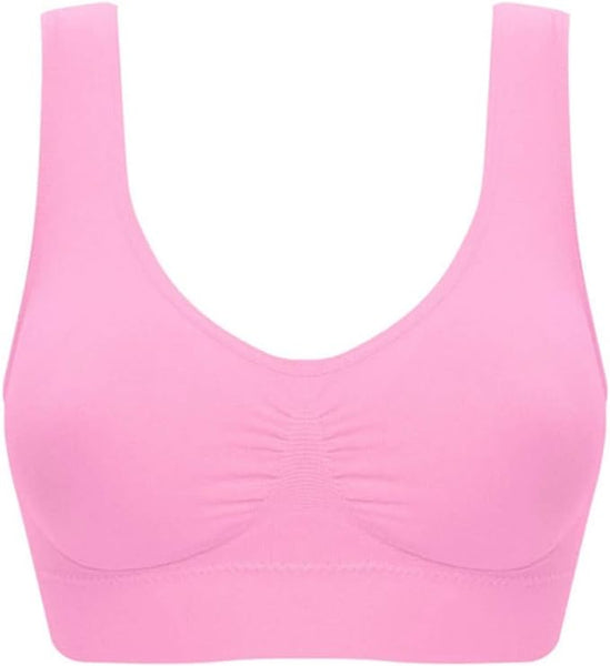 New Seamless Comfortable Sports Bra, Workout Wire free All Day Comfort Bra, Pink Sz 6XL