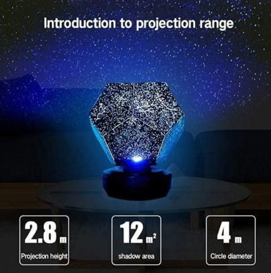 Starry Sky Projection Lamp USB Rechargeable Projector Night Light Constellation Galaxy 3D Lamp