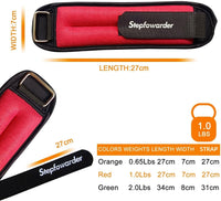 New Retails $59+ Stepfowarder Ankle/Wrist Weights a Pair Available in 0.65Lbs, 1.0Lbs, 2.0Lbs, Comfort and Security Perfect for For Women Men Kids, Walking, Dance, Aerobics, Cardio Exercises, Gym, Fitness Workout, Running, Lifting RED