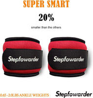 New Retails $59+ Stepfowarder Ankle/Wrist Weights a Pair Available in 0.65Lbs, 1.0Lbs, 2.0Lbs, Comfort and Security Perfect for For Women Men Kids, Walking, Dance, Aerobics, Cardio Exercises, Gym, Fitness Workout, Running, Lifting RED
