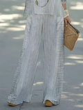 New Retails $57+ Women's Striped Printing Two-Piece Set Daily Long Sleeve Casual Spring/Fall Top With Pants Matching Set Sz XL